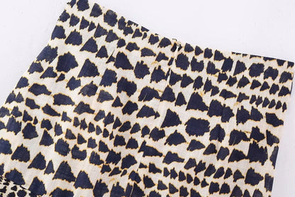 Geometric Print Knotted Mini Sarong Skirt