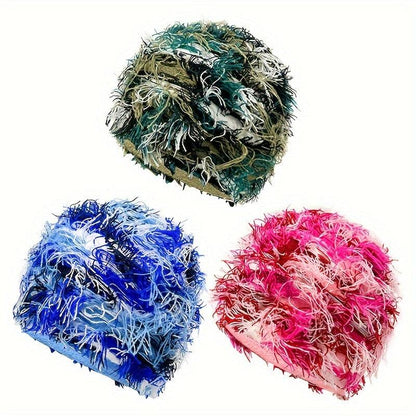 Distressed Fuzzy Knit Hat Beanie Hat - ANNAJEVOLI