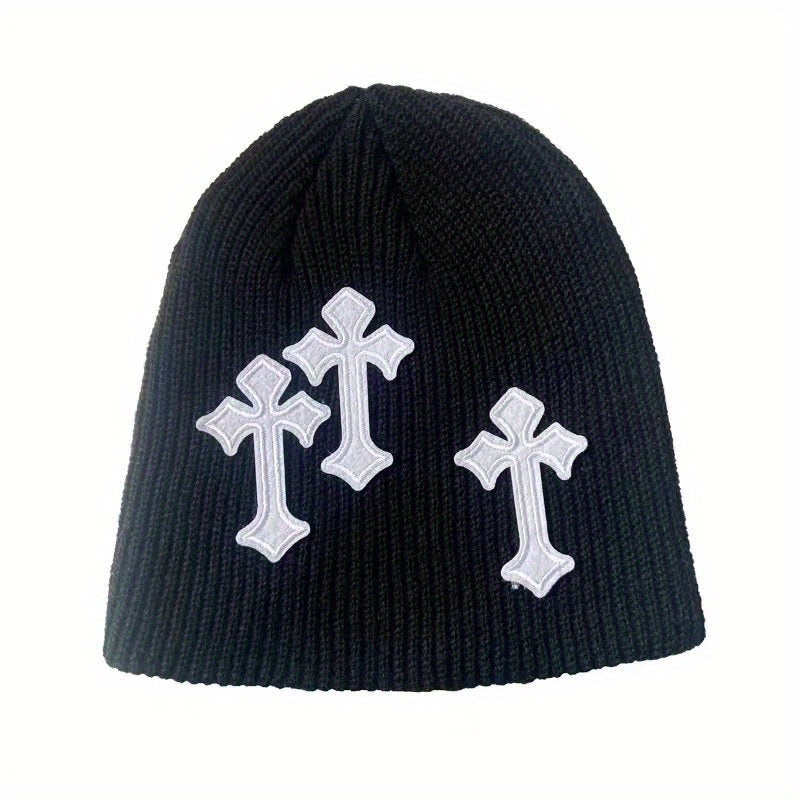 Cross Patch Knitted Unisex Beanie