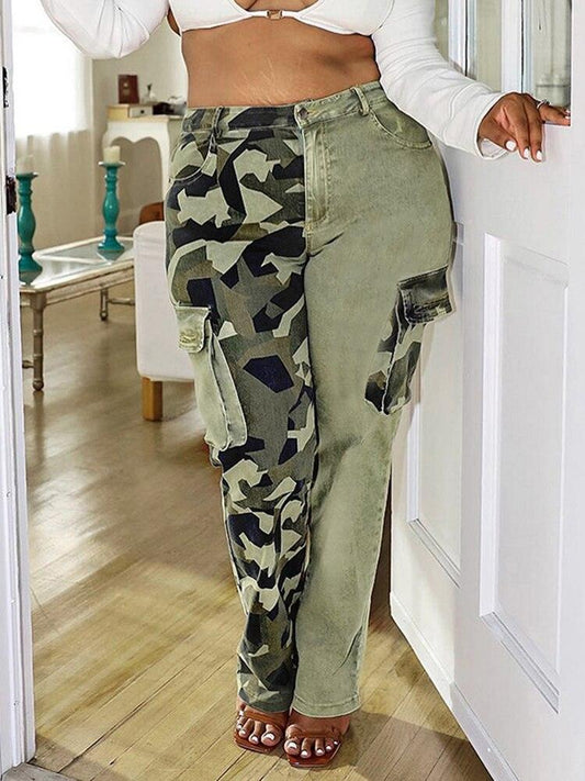 Panelled Camouflage Patchwork Pants - ANNAJEVOLI